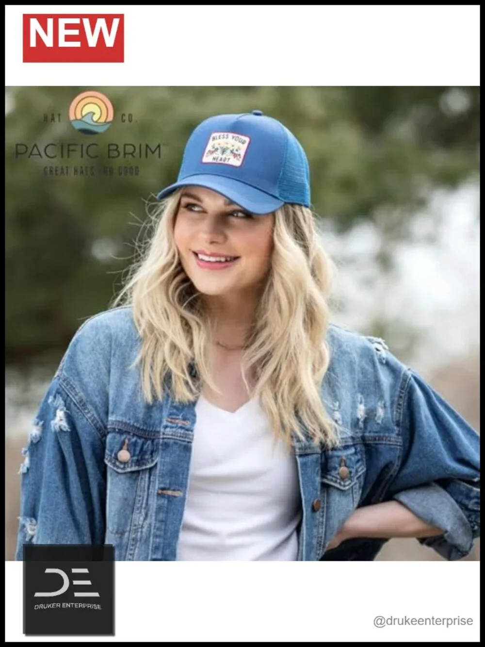 Adjustable Trucker Hat with Mesh Back and Snap Closure